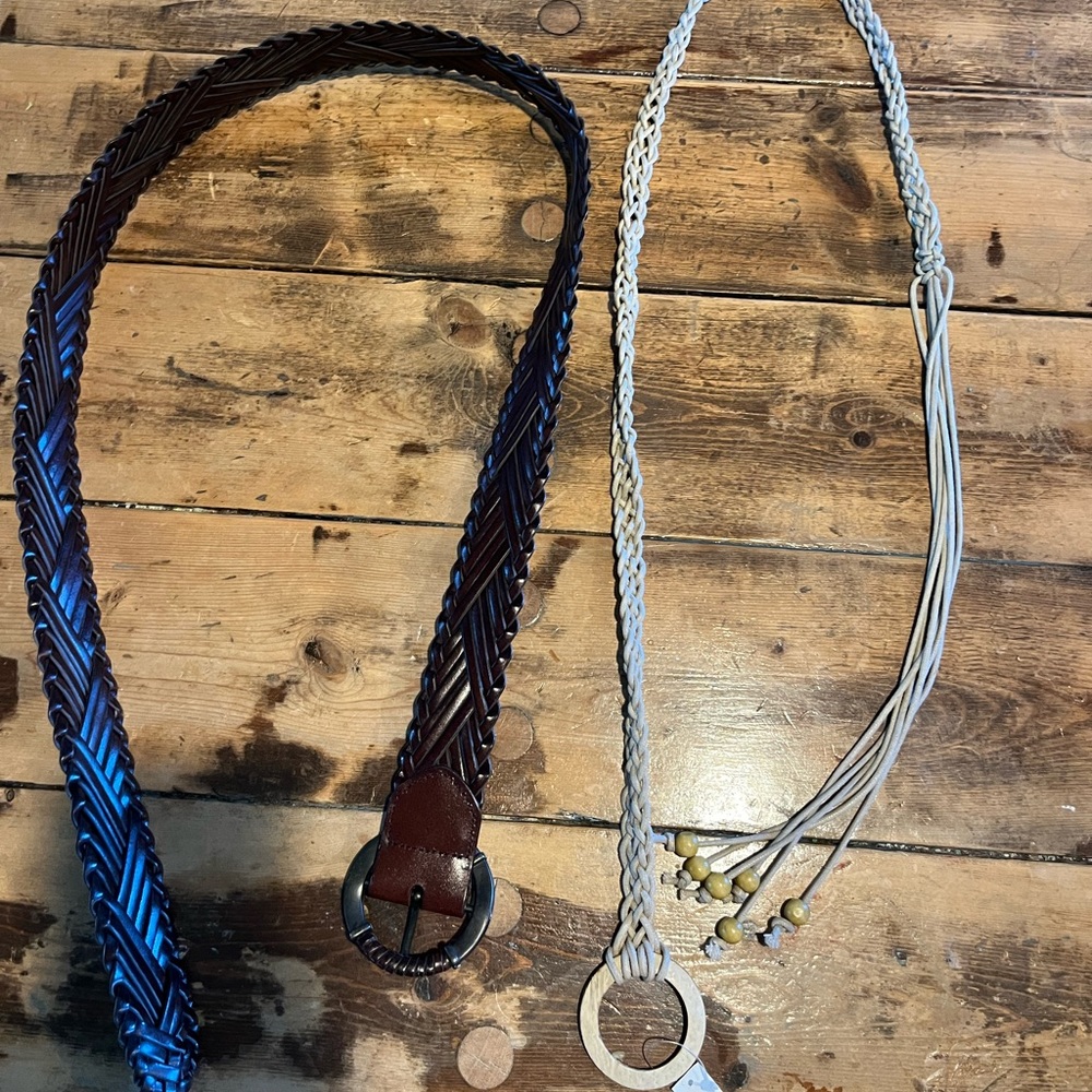 Two Belts Leather and Faux